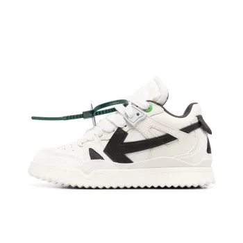 OFF WHITE Mid Top Sponge Sneakers White Black Women's