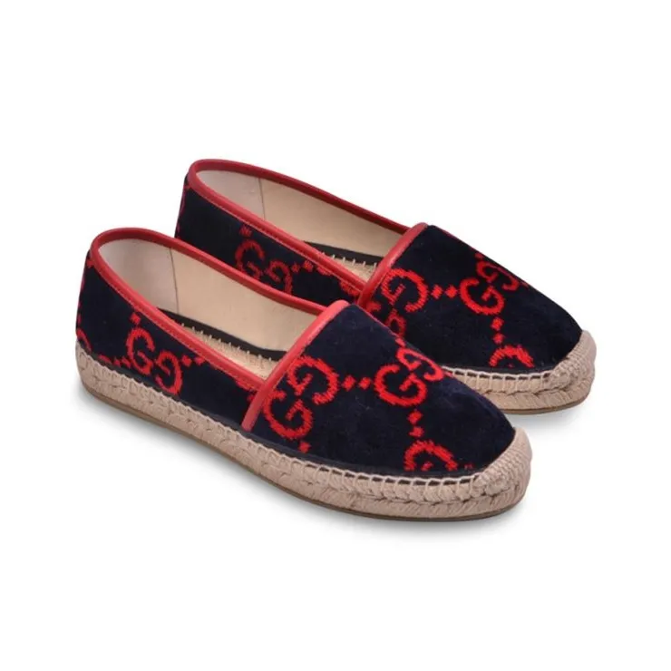 GUCCI Casual Single Shoes Women's Black Red-1