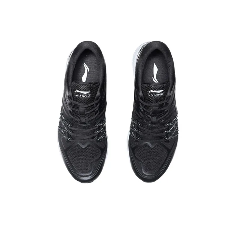 LiNing Cushioning, Slip Resistant, And Abrasion Resistant Low Top Running Shoes Men's Black White-3