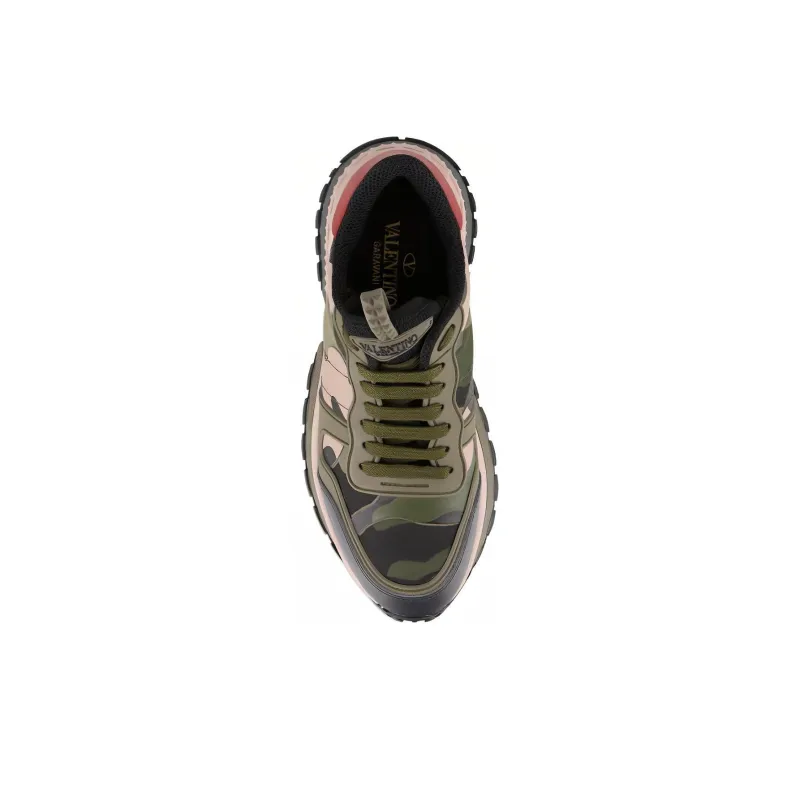 Valentino Rockrunner Low Top Casual Shoes Women's Green Pink-4