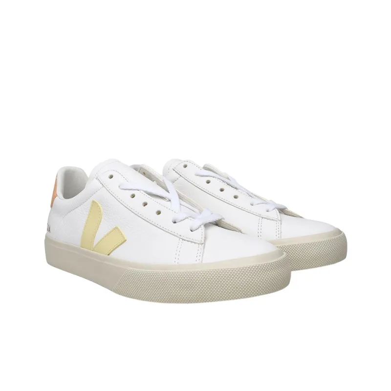 VEJA Campo Chromefree Lace Up Sneakers 'White Yellow Oragne'-2
