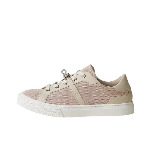 HERMES Skateboard Shoes Women's Low-Top Berry Red/Clay Beige