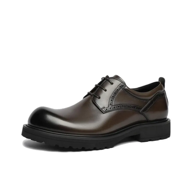 VOLO Big Head Leather Shoes Casual Shoes Men's Brown-1