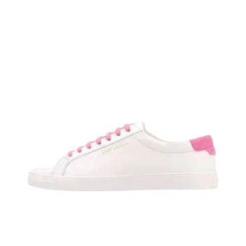SAINT LAURENT Low Top Stylish Skateboarding Shoes Women's White Pink