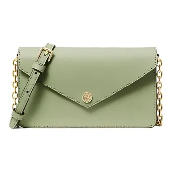 MICHAEL KORS Jet Set Travel Leather Envelope Bag Shoulder Bag Crossbody Bag Small Size Women's Light Sage