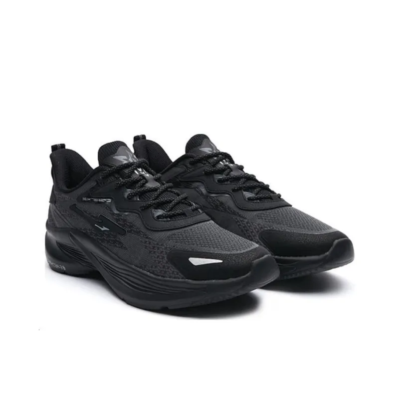 Erke Anti Slip Wear Resistant Low Top Casual Running Shoes Men's Black-4