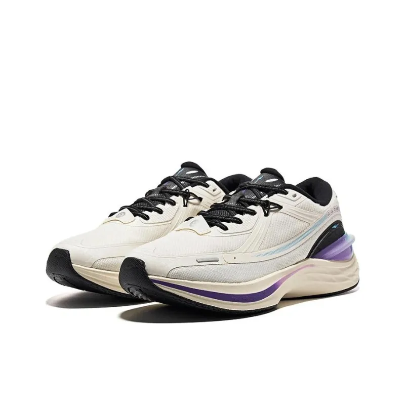 Erke Cushioning Anti Slip And Wear Resistant Low Top Running Shoes Men's Ivory Smart Blue-2