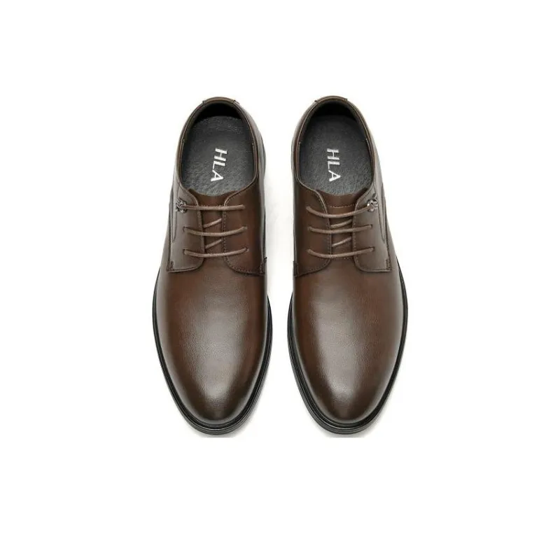 HLA Dress Shoes Men Low Top Black/Brown-7