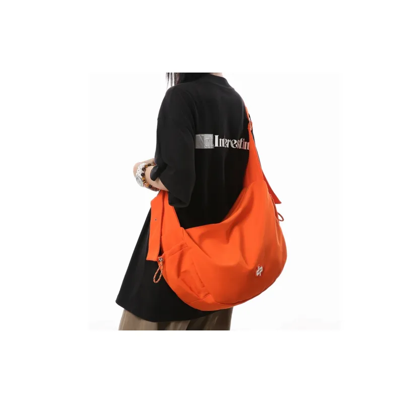 Kaka Tree Nylon Crossbody Bag Cycling Crossbody Bag Regular Unisex Black/Orange/Khaki-3