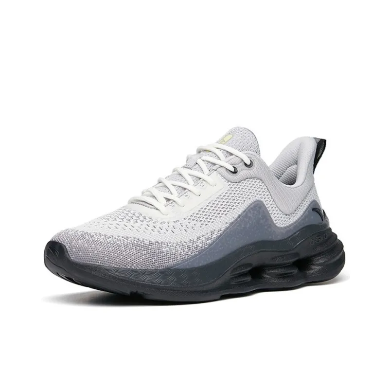 Anta Cushioned Anti-Slip Wear-Resistant Breathable Lightweight Low-Top Running Shoes Men's Gray-1