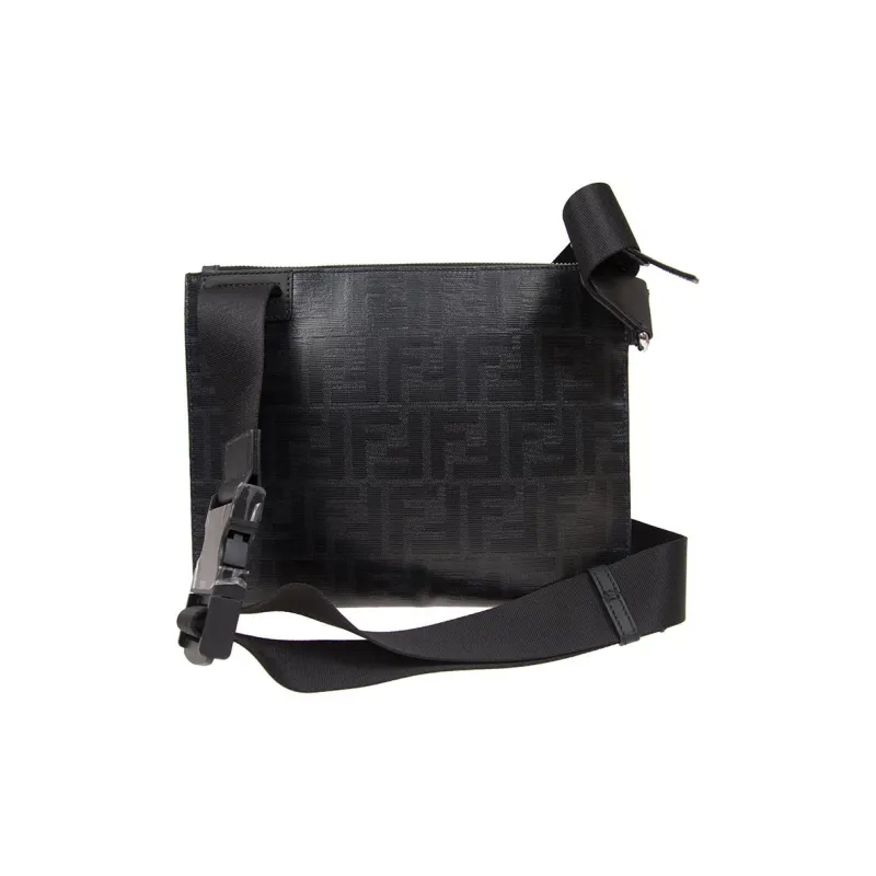 FENDI PVC Envelope Bag Shoulder Bag Crossbody Bag Men's Black-2