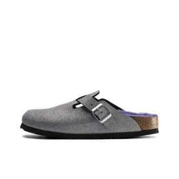 Birkenstock Boston Shearling Birko Flor Glitter Dust Silver
