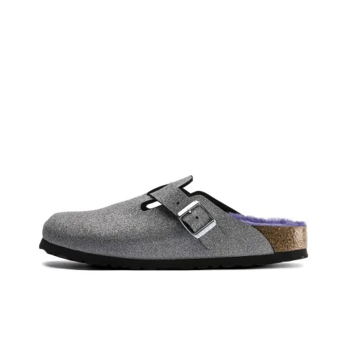 Birkenstock Boston Shearling Birko-Flor Glitter Dust Silver