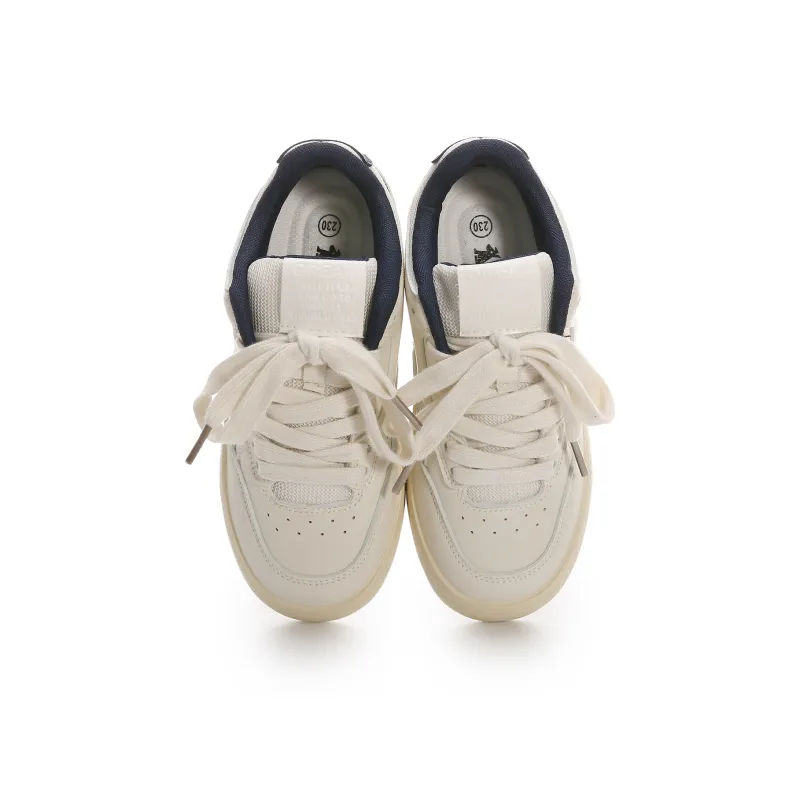 Lovely You Lightweight Low Top Skateboard Shoes Women's Beige Blue-2
