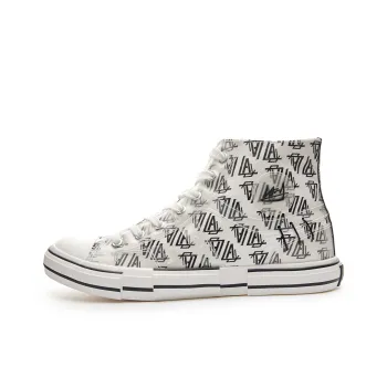 LAZY BONS Height Increasing Abrasion Resistant Lightweight Slip Resistant High Top Canvas Shoes Unisex White