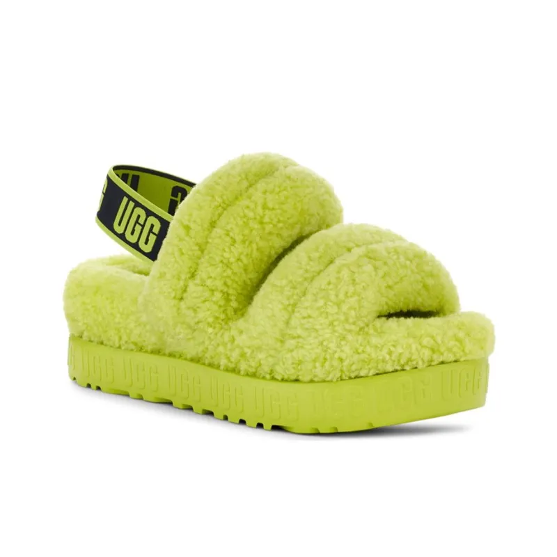 UGG Fluff Furry Slippers Women's Lime-2