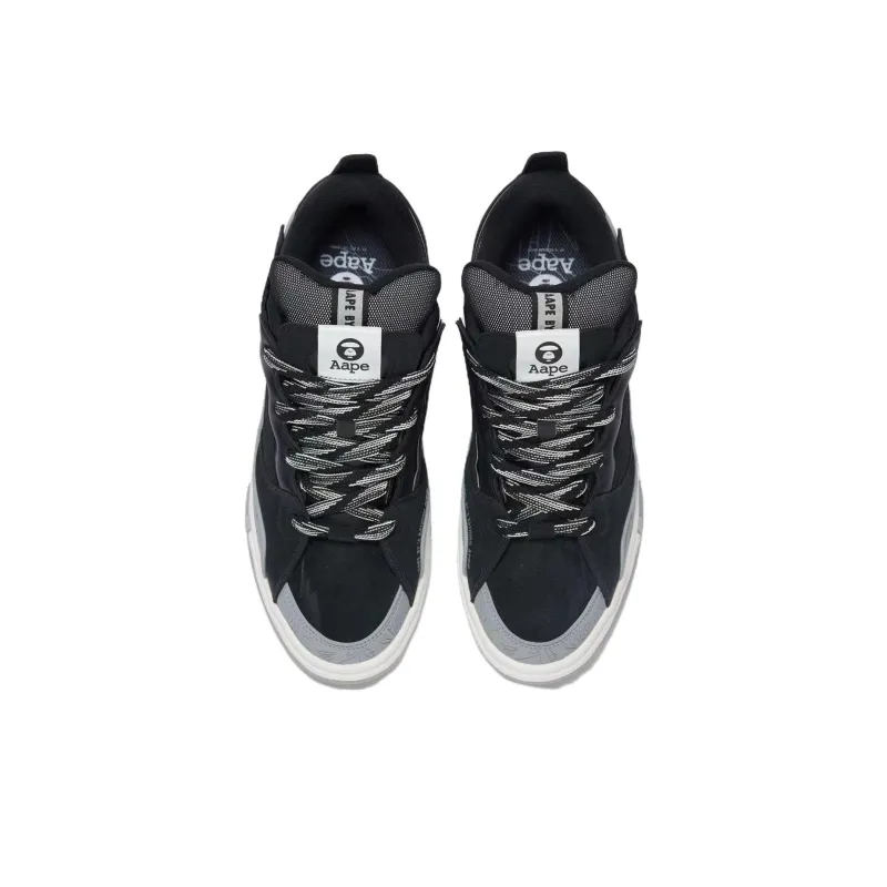 Aape X LiNing Skateboard Shoes Men Low Top Black/Snow Gray-3