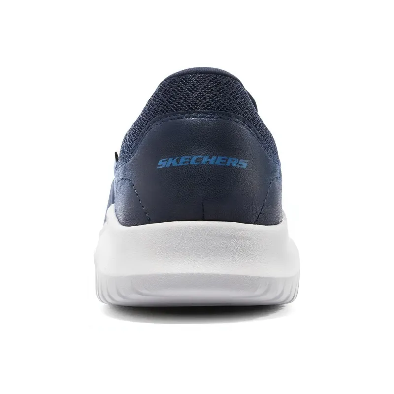 Skechers Cushioning Anti Slip Wear Resistant Breathable Lightweight Rebound Low Top Casual Shoes Men's Marine Blue-3