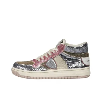 PHILIPPE MODEL Casual Shoes Women's Mid-Top Silver/Pink