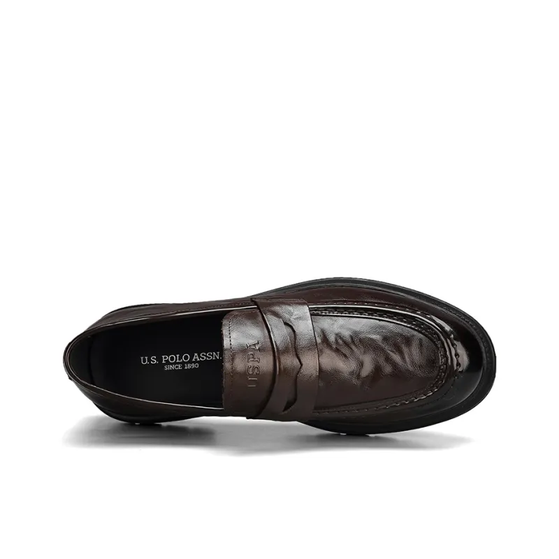 U.S. POLO ASSN. British Leather Shoes Loafers Men's-8