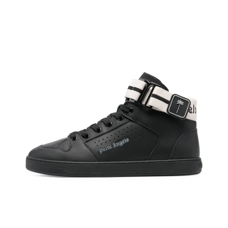 PALM ANGELS High Top Stylish Skateboarding Shoes Men's Black-0
