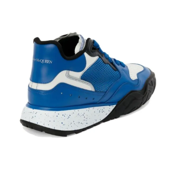 Alexander McQueen Court Trainer Slip Resistant High Top Casual Shoes Men's Ultramarine Blue-3
