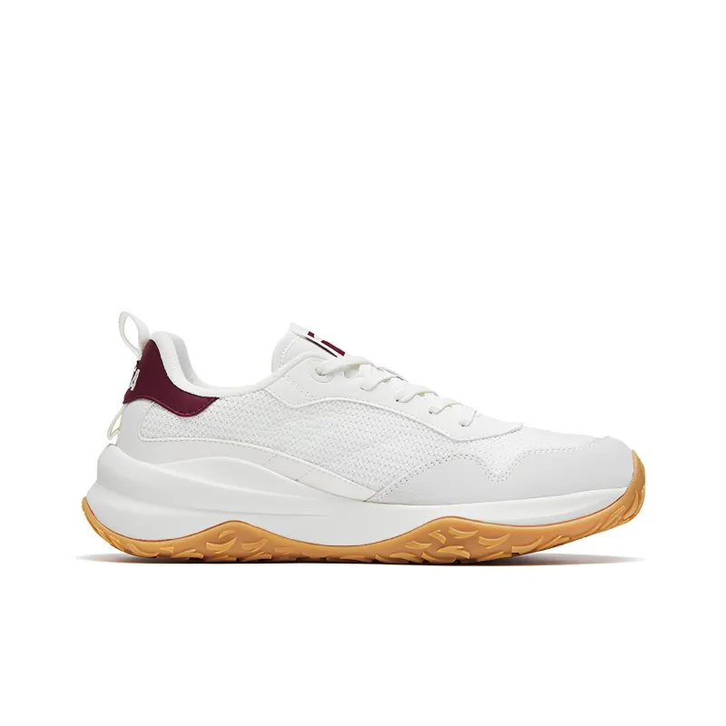 Anta Set Sail Anti Slip And Wear Resistant Lightweight Low Top Sports Casual Shoes White Gray Red-1