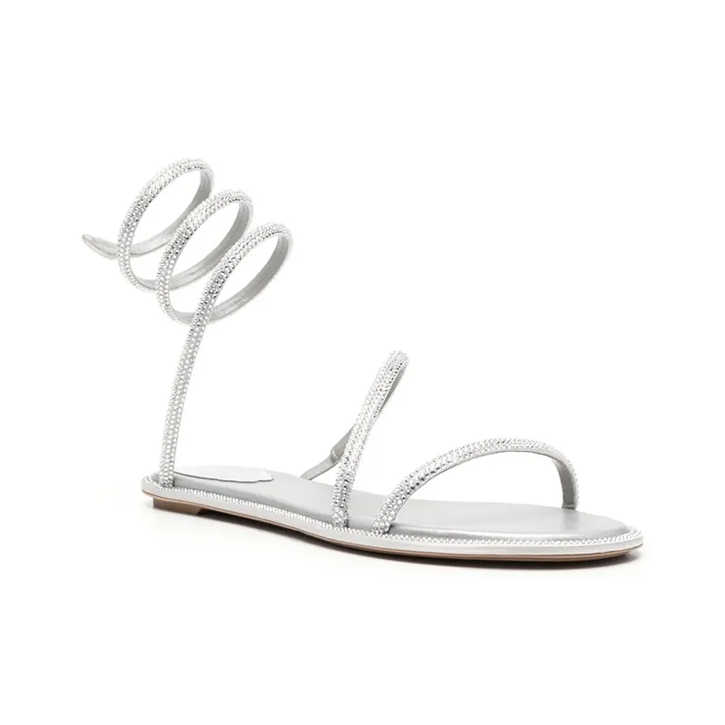 René Caovilla Crystal embellished Flat Sandals-2