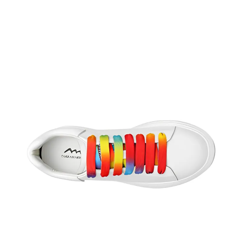 TARRAMARRA Stylish Skateboarding Shoes Women's Rainbow Shoelaces-2