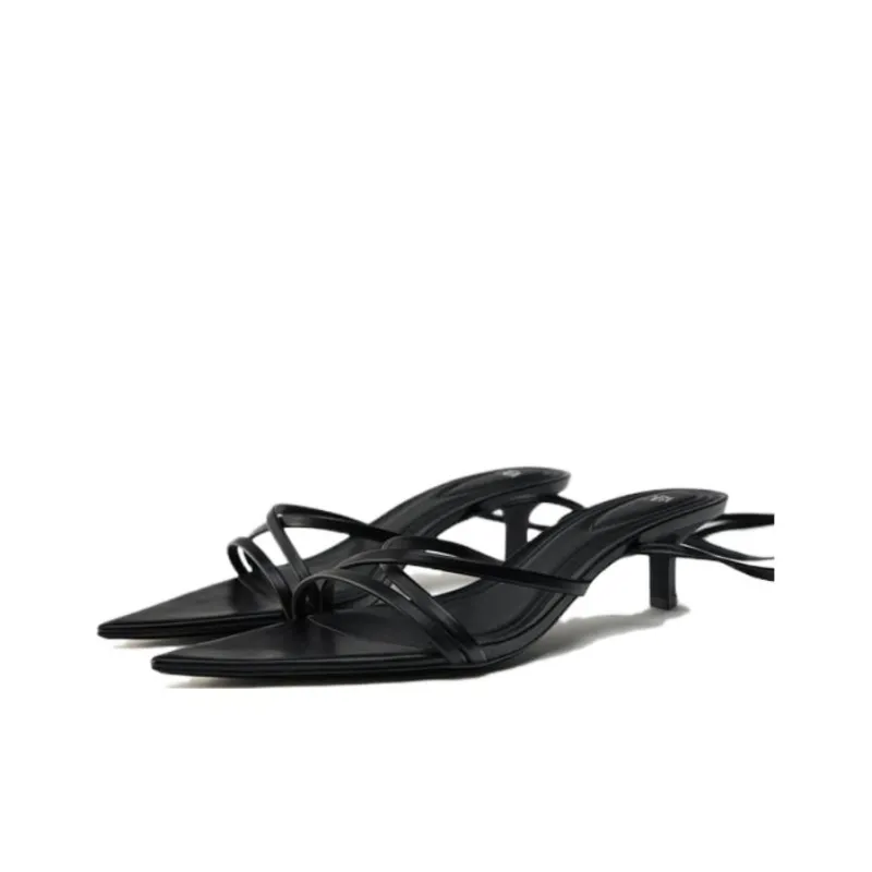 ZARA Strap Sandals Women's Black-1