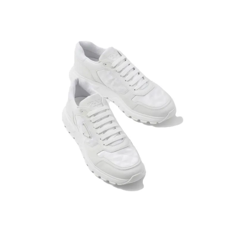 PRADA Leather And Re-Nylon 'White'-4