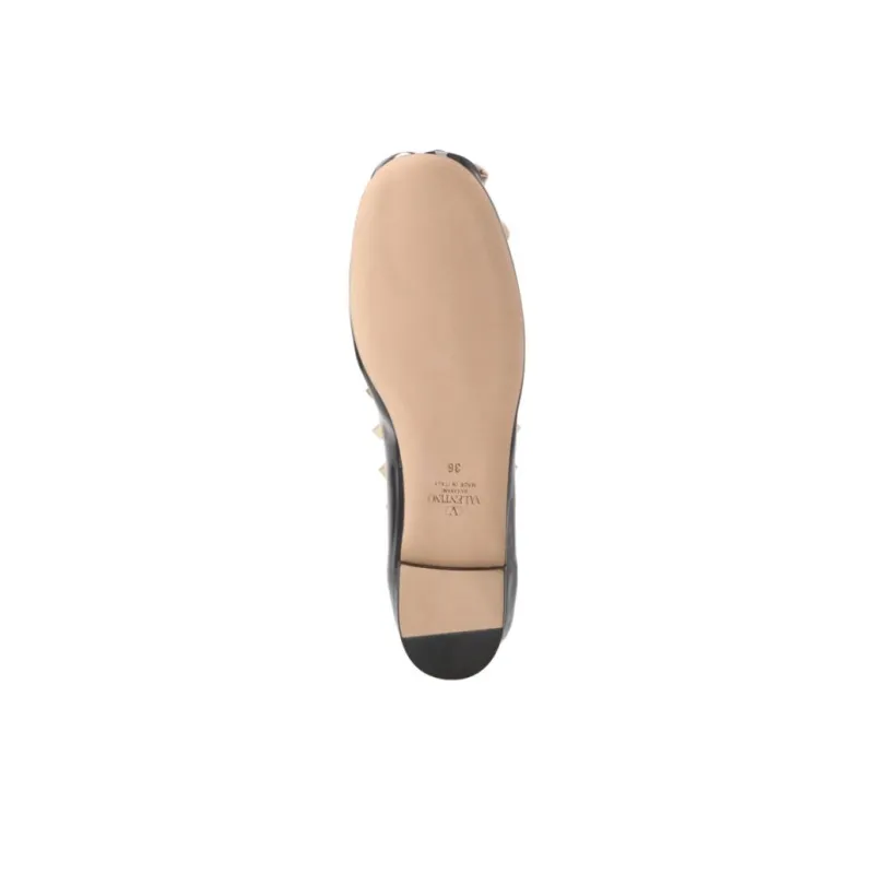 Valentino Garavani Rockstud Round Toe Ballerina Shoes Women's-4