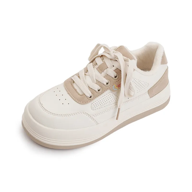 Shen Linsen Anti Slip Wear Resistant Low Top Skateboard Shoes Women's Beige Brown-2