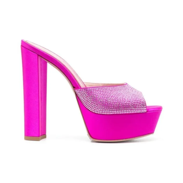 Gedebe 140mm Crystal-embellished Platform Mules-1