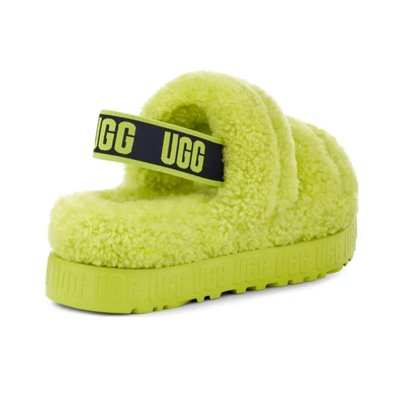 UGG Fluff Furry Slippers Women's Lime-3