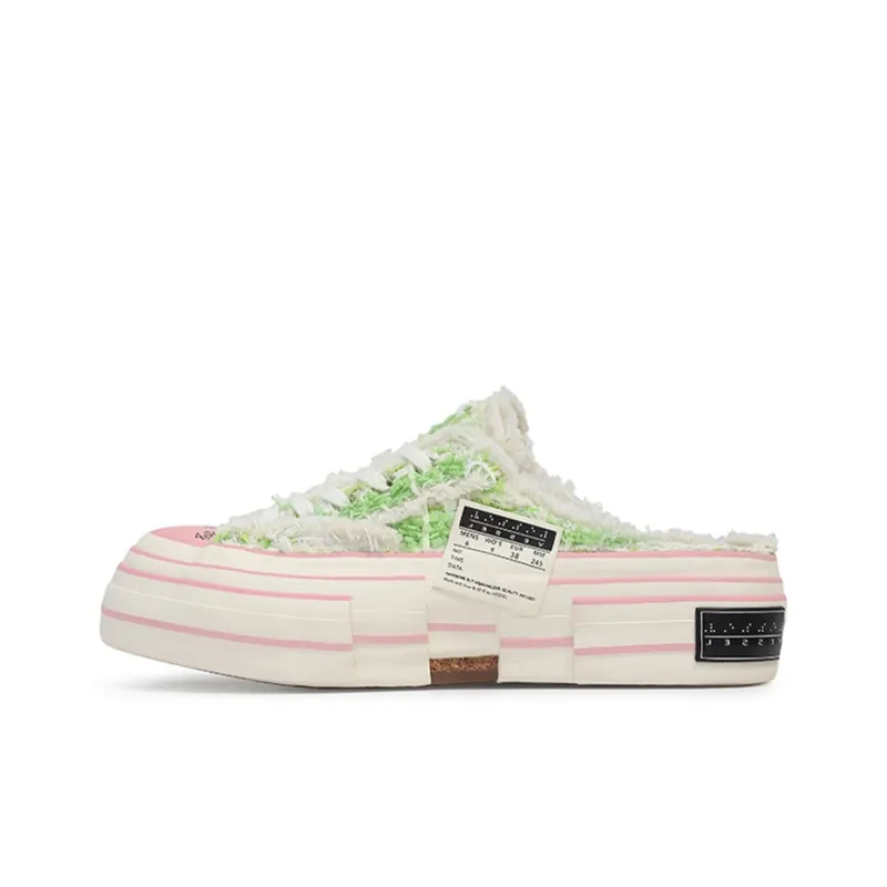 VESSEL G.O.P. Slip On 'Grass Tweed' Low Top Canvas Shoes Unisex Verdant Green-1