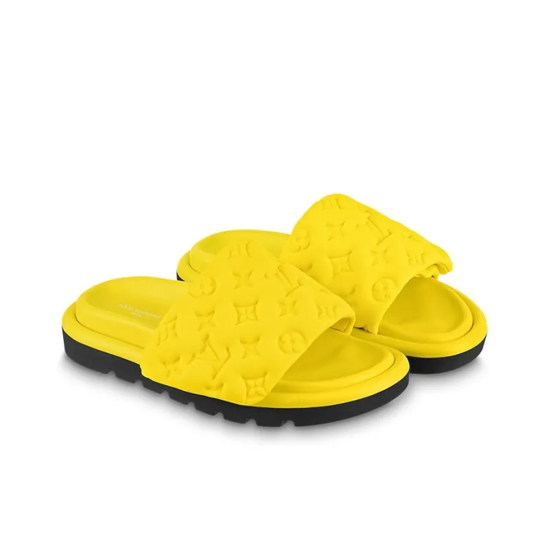 LOUIS VUITTON Slip Resistant Slide Slippers Women's Yellow-2