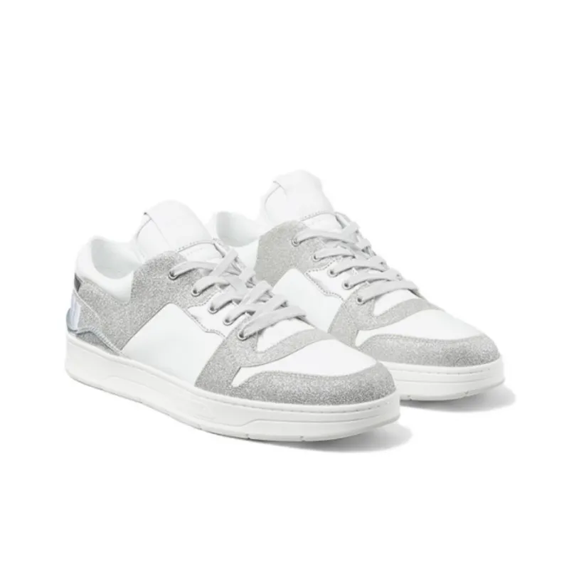 Jimmy Choo Florent Slip Resistant Low Top Skateboard Shoes Men's Silver-2