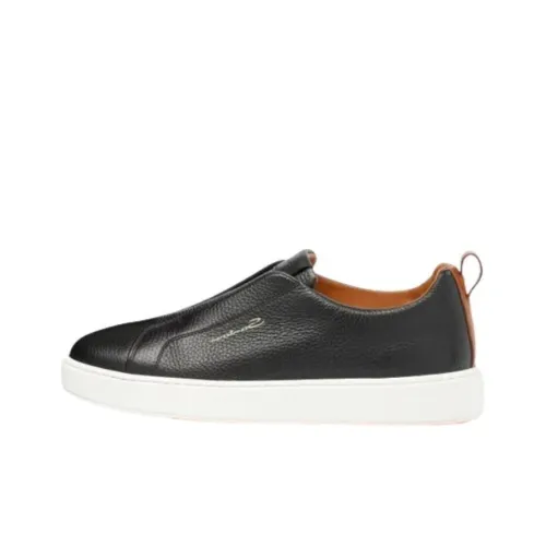 Santoni Leather Slip-on Sneakers