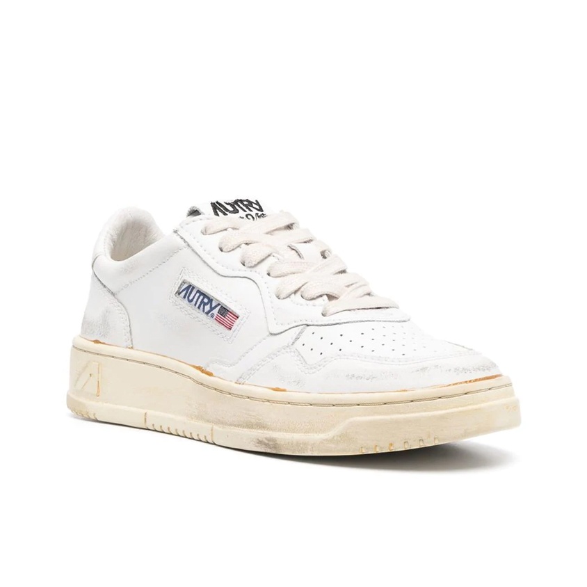 スニーカー AUTRY Woman Sneakers White AULWLS28 Autry Medalist Low Sneakers In White Textured Leather With