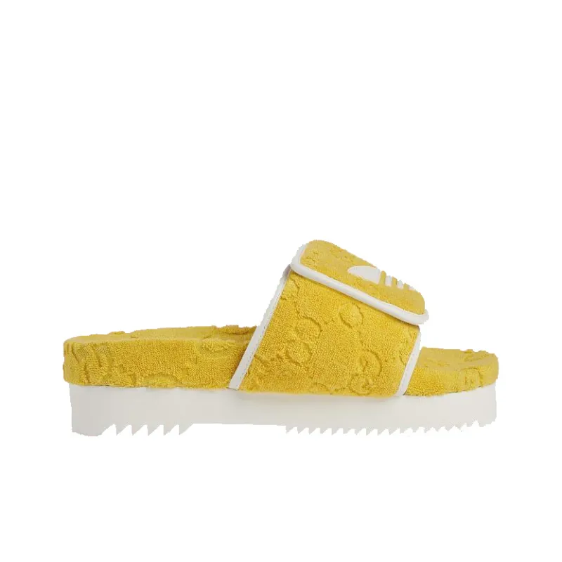 GUCCI Adidas X GUCCI Women's Gg Platform Sandal 'Yellow Cotton Sponge' Women's-3