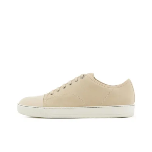 Lanvin Skateboard Shoes Men Low-Top Beige