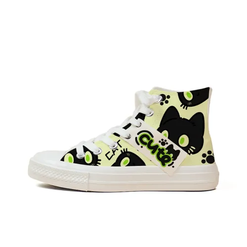 A&M Canvas Shoes Women's High-Top Black