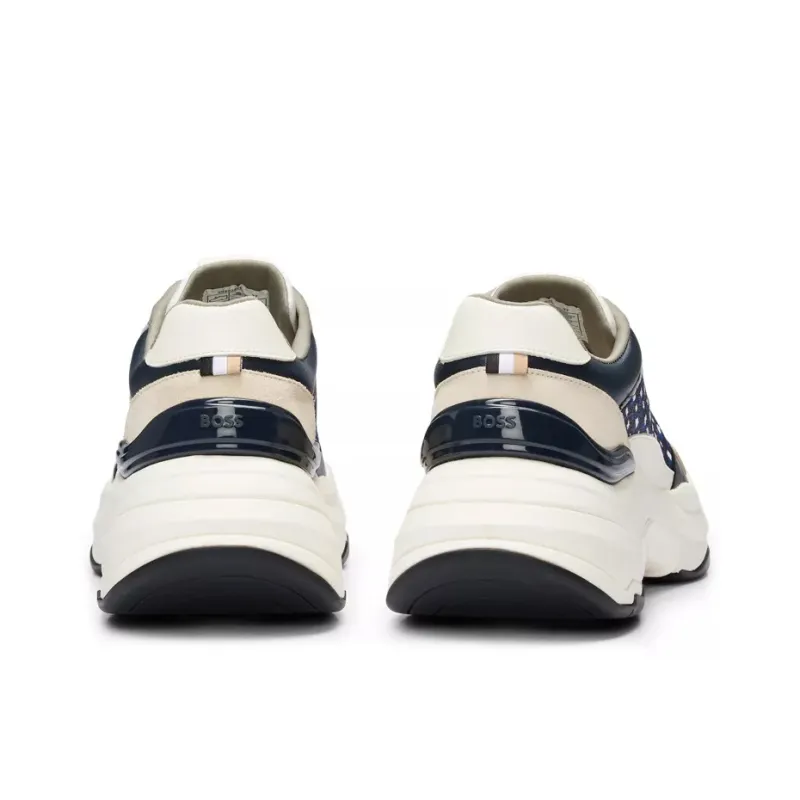 HUGO BOSS Slip-Resistant Low-Top Sports Casual Shoes Women's White Blue-3