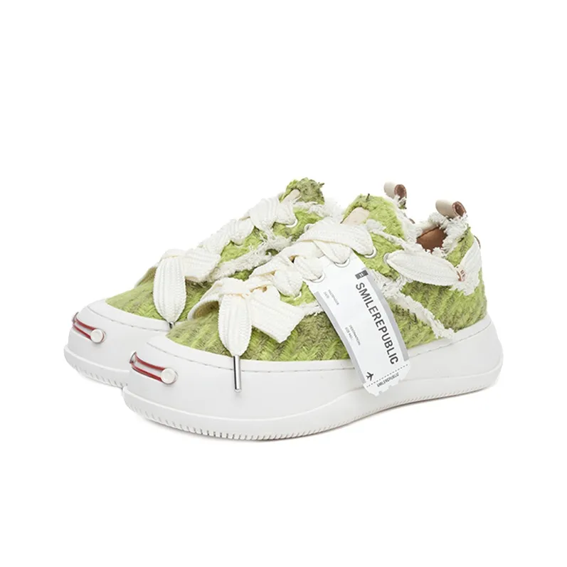 SMILEREPUBLIC 'Rewind Earthy' Wear-Resistant Low-Top Canvas Shoes Unisex Olive Green-2