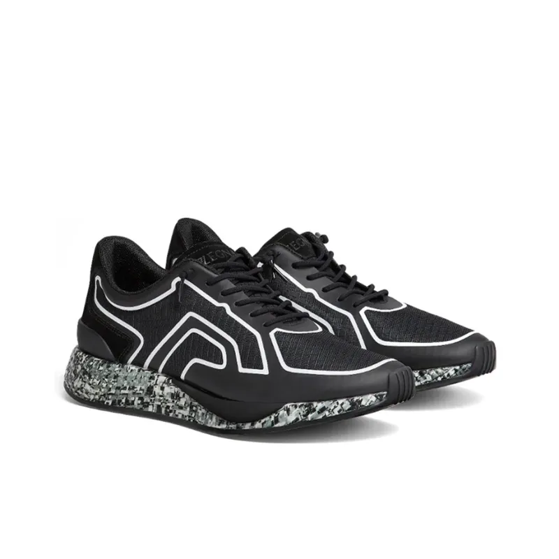 Zegna Net-light Slip-Resistant Low-Top Sports Casual Shoes Men's Black-2