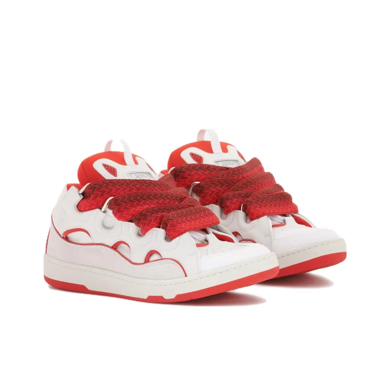 Lanvin Curb Sneaker 'White Red'-2
