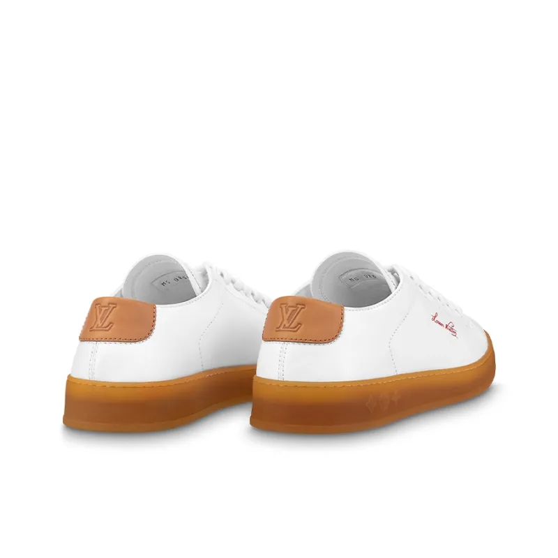 LOUIS VUITTON Lv Resort Sneakers 'White Orange'-4