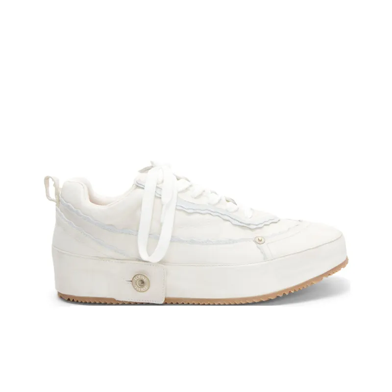LOEWE Deconstructed Stylish Skateboarding Shoes Men's White-1