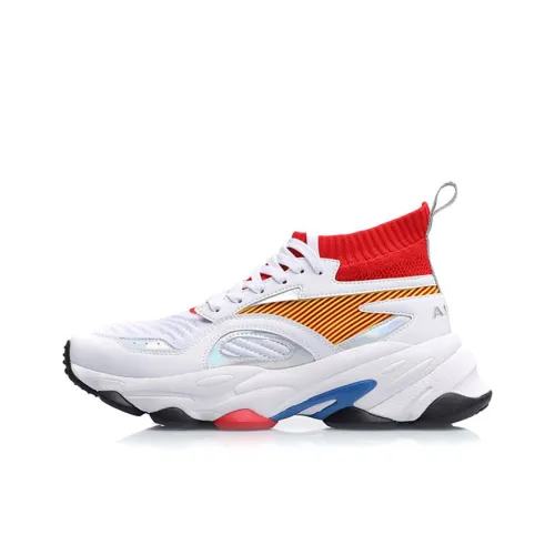 LiNing Counterflow Neon Source Corner Dragon Anti-Slip Wear-Resistant High-Top Sports Casual Shoes Men's White